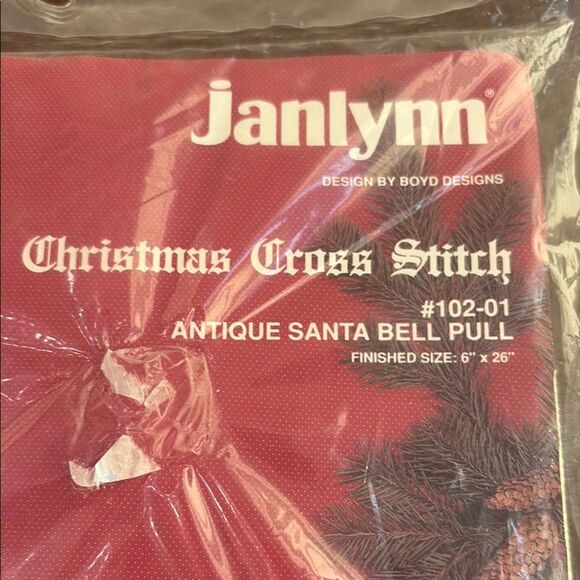 Janlynn Antique Santa Bell Pull Cross Stitch Kit - Picture 2 of 5